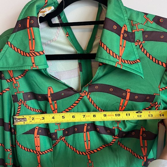 Vintage chain baroque versace print blouse size 8 women's - Picture 6 of 7